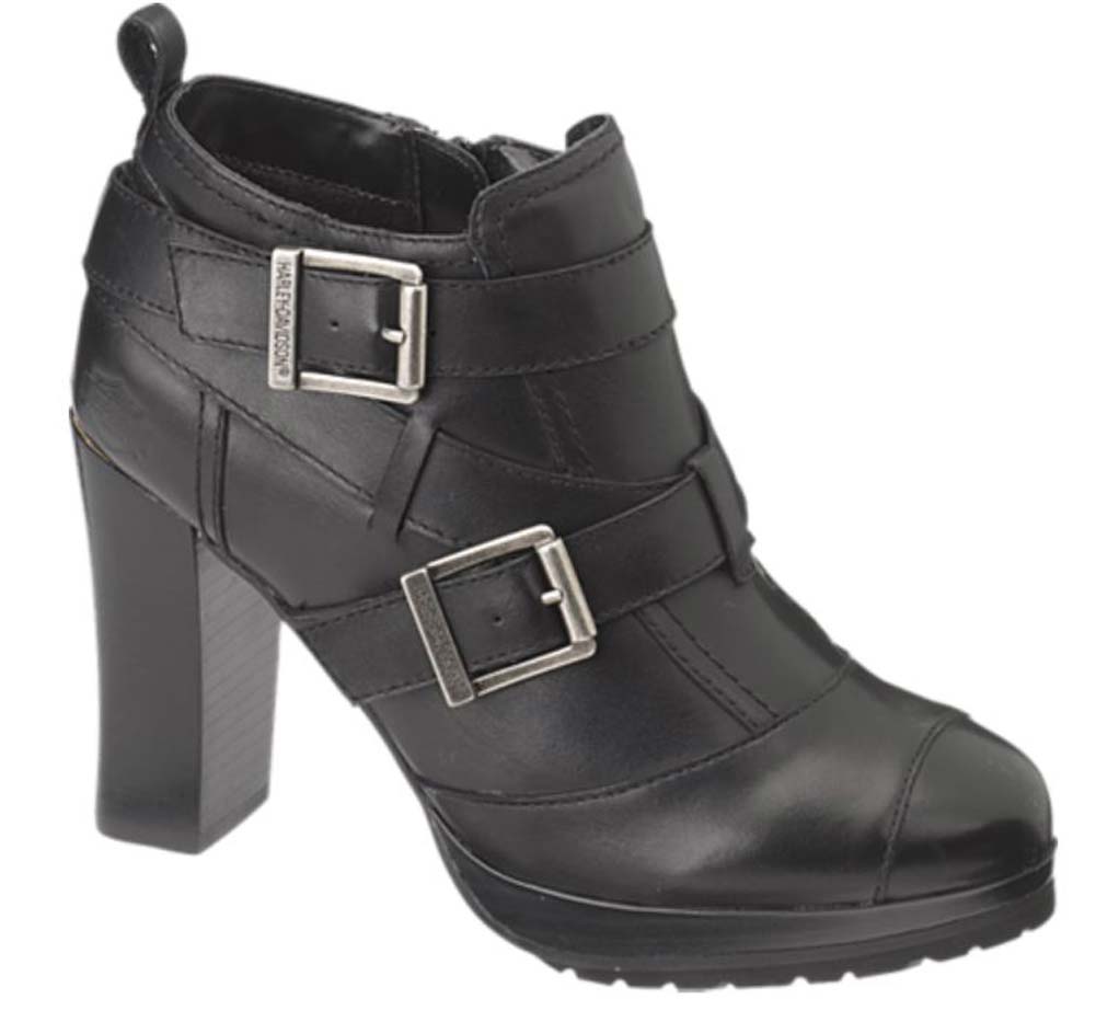 Harley-Davidson Women's Samantha Black 3-Inch Boots, Inside Zipper D84443 - Wisconsin Harley-Davidson