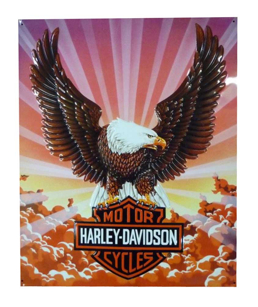 Harley-Davidson Tin Sign, Bar & Shield Eagle with Clouds, 14 x 17 inch 2010041 - Wisconsin Harley-Davidson