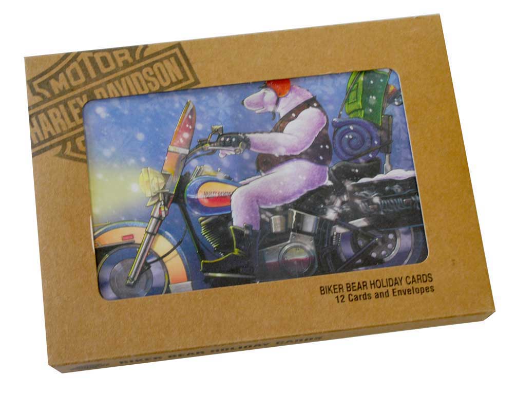 Harley-Davidson Free Shipping - Harley-Davidson Biker Bear Set of 12 Christmas Greeting Card, Blue 5x7 HDL-20032 - Free Shipping on many products plus Orders Over $99