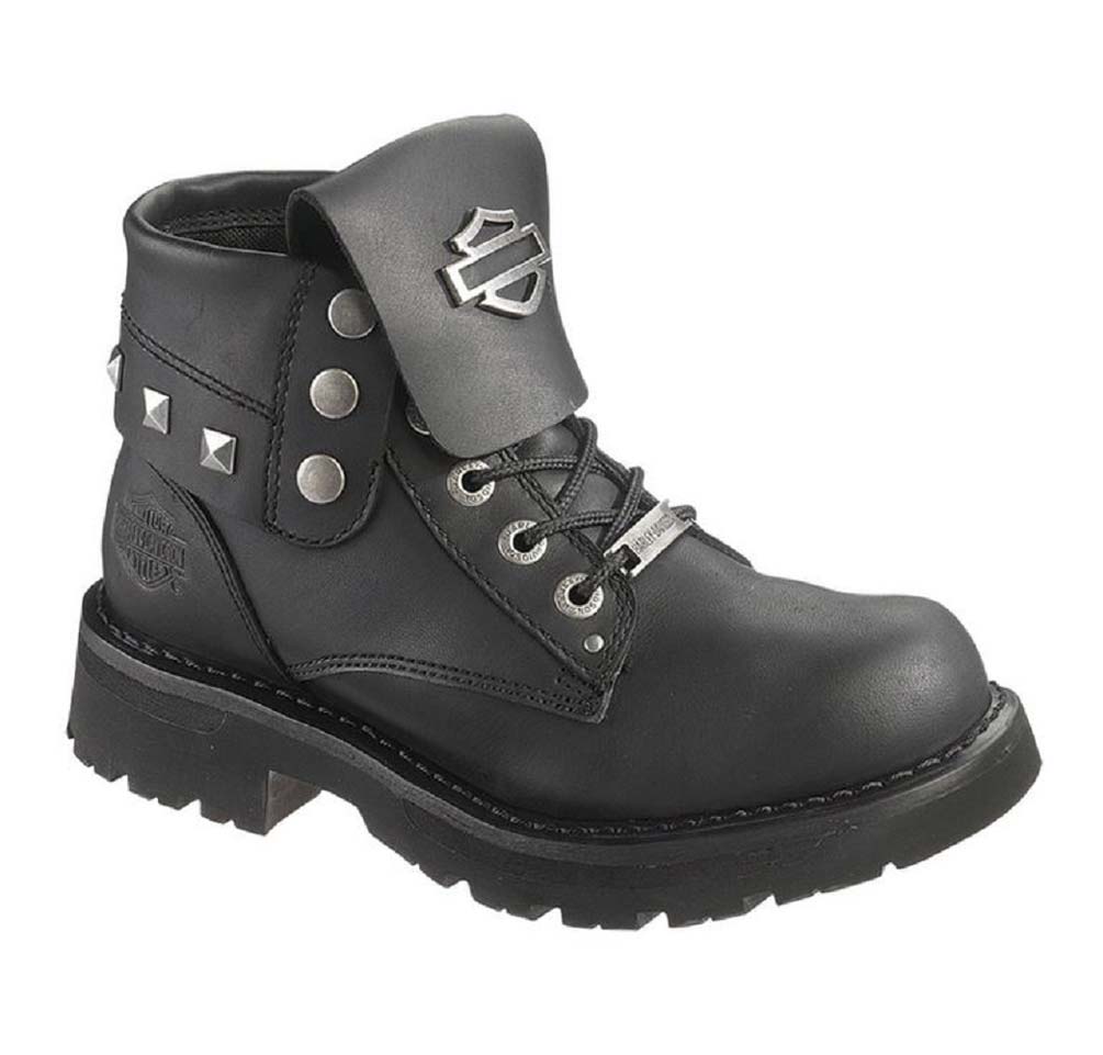 Harley-Davidson Women's Makala 4.2-Inch Black Leather Motorcycle Boots D87035 - Wisconsin Harley-Davidson