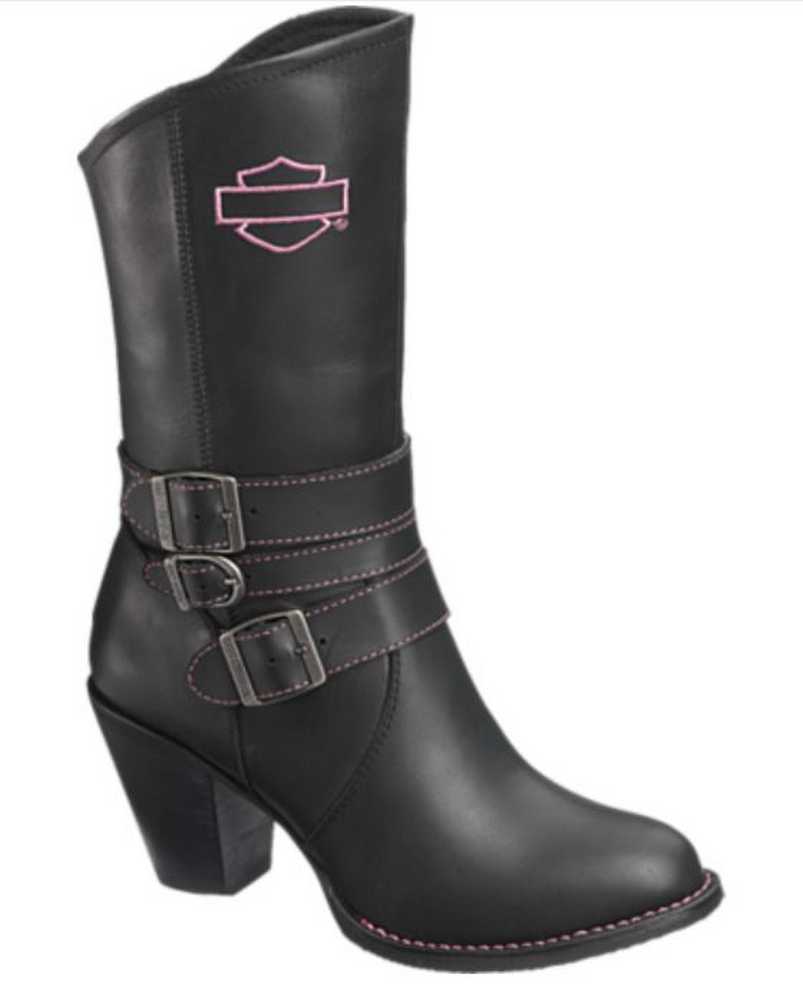 Harley-Davidson Women's Maddison 9-Inch Black Leather Motorcycle Boots D87024 - Wisconsin Harley-Davidson