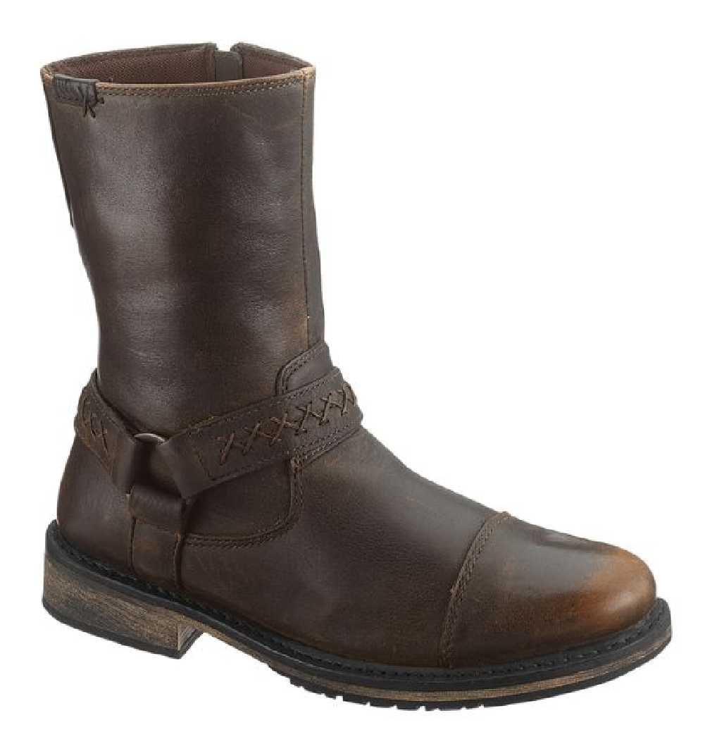 Harley-Davidson Men's Constrictor Brown Leather Motorcycle Boots, Zipper D95277 - Wisconsin Harley-Davidson