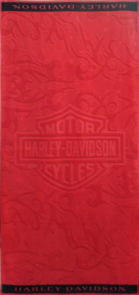 Harley-Davidson Sculpted Red Flame Jacquard Beach Towel 11674 - Wisconsin Harley-Davidson