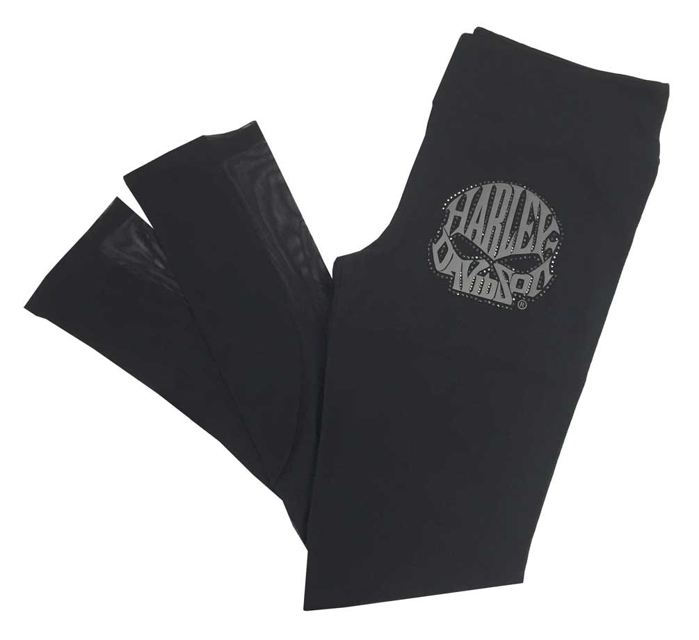 Harley-Davidson Free Shipping - Harley-Davidson Women's Leggings, Rhinestone Willy Skull & Mesh Details, Black - Free Shipping on many products plus Orders Over $99