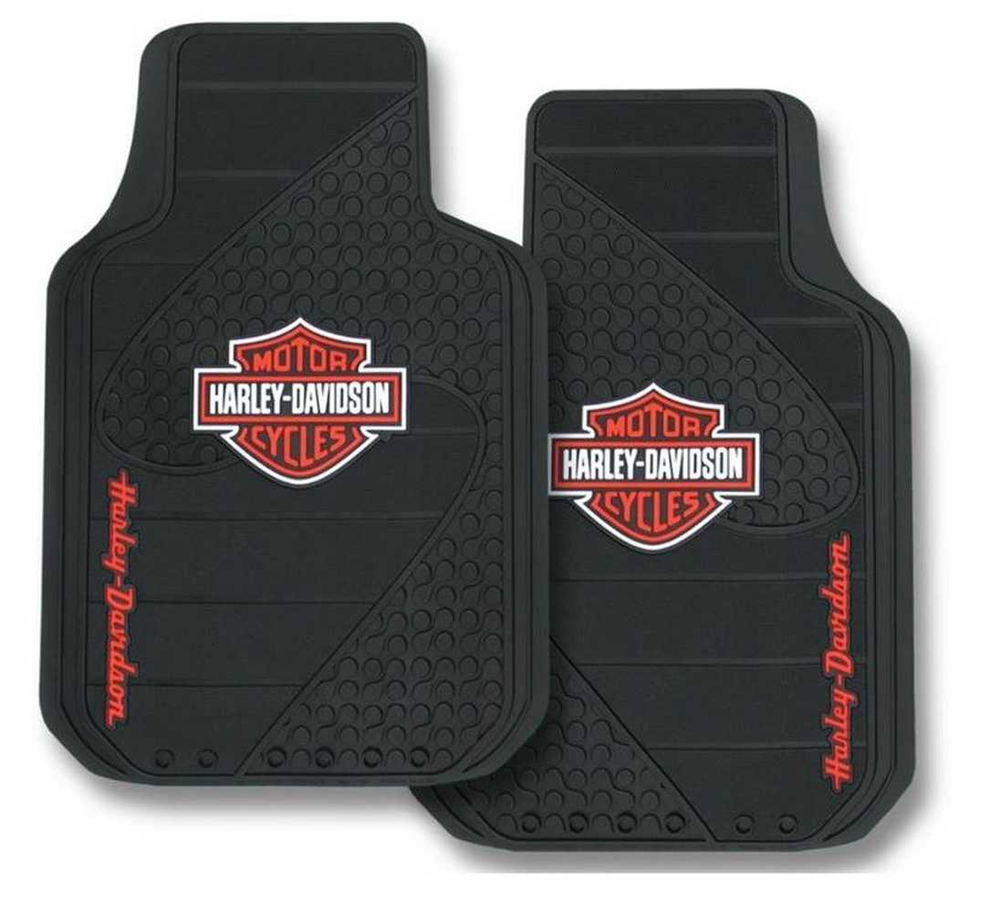 Harley-Davidson Bar & Shield Factory Front Floor Mats Set of 2 Black P1384 - Wisconsin Harley-Davidson
