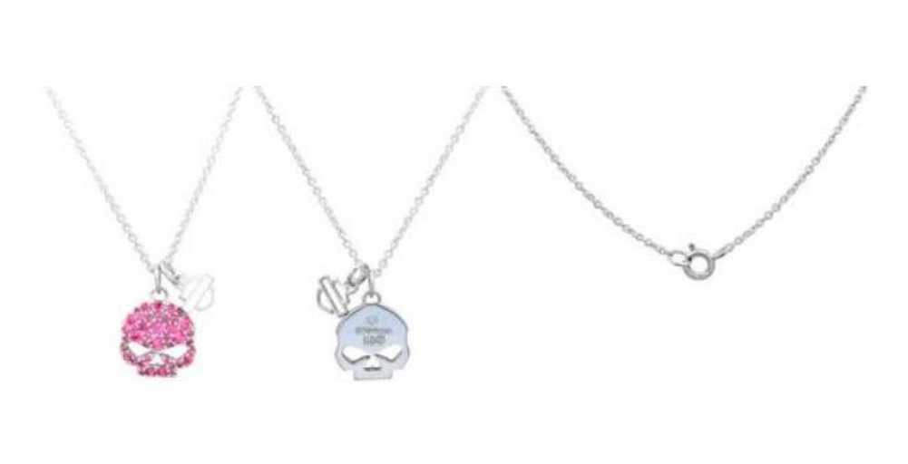 Harley-Davidson Women's Pink Pave Willie G Skull Necklace HDN0246 - Wisconsin Harley-Davidson