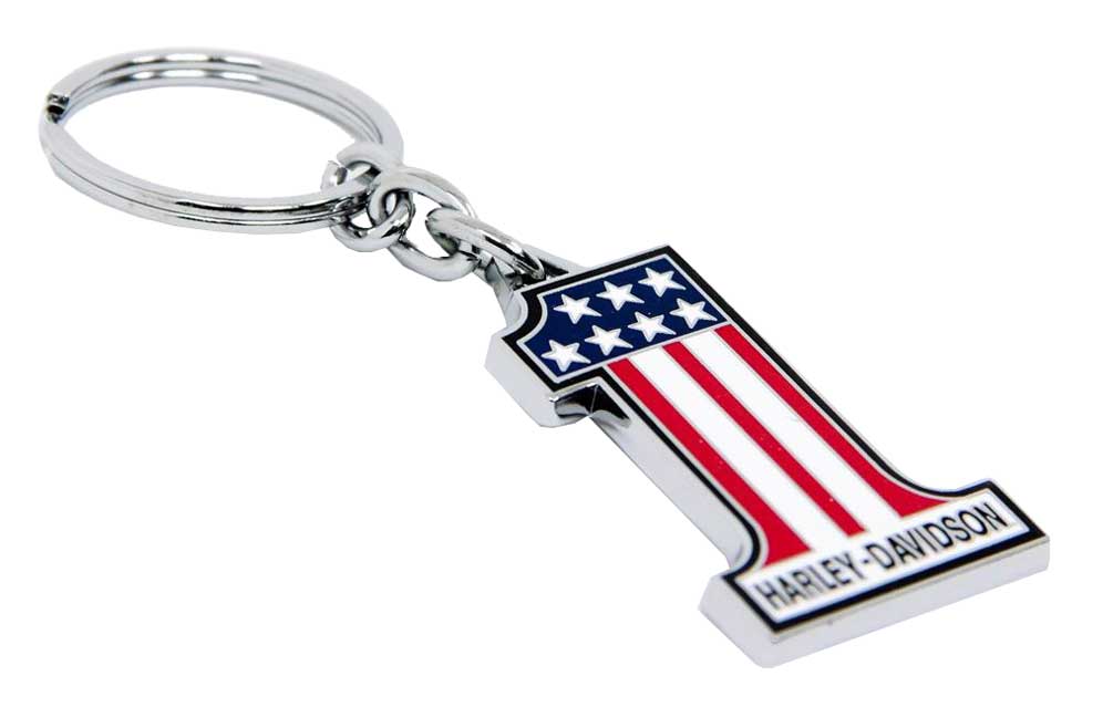 Harley-Davidson Free Shipping - Harley-Davidson Key Chain, #1 American Flag Metal Key Fob, Silver HDKD153 - Free Shipping on many products plus Orders Over $99
