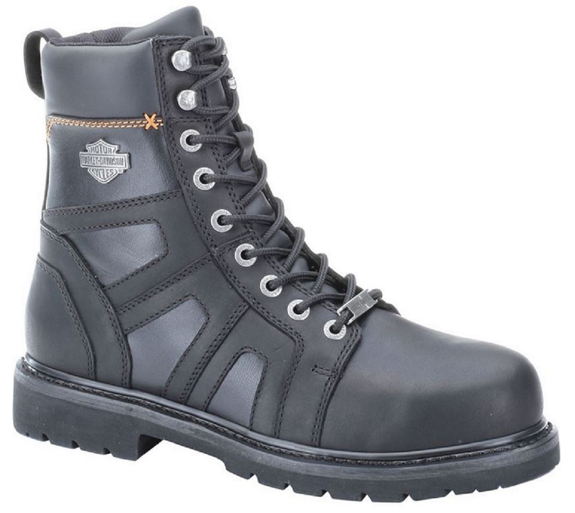 Harley-Davidson Men's Craig Steel-Toe 7-Inch Black Boots. Inside Zipper. D93177 - Wisconsin Harley-Davidson