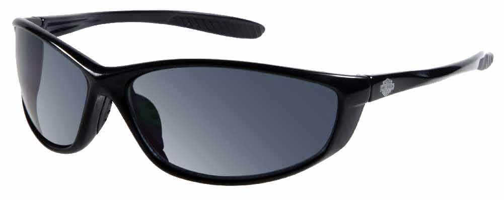 Harley-Davidson Mens Lifestyle Sunglasses Shiny Black Dark Grey Lens HDS598BLK-3 - Wisconsin Harley-Davidson