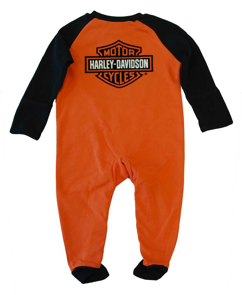Harley-Davidson Free Shipping - Harley-Davidson Baby Boys' Footed Coverall Romper Orange/Black Infant 0363130 - Free Shipping on many products plus Orders Over $99