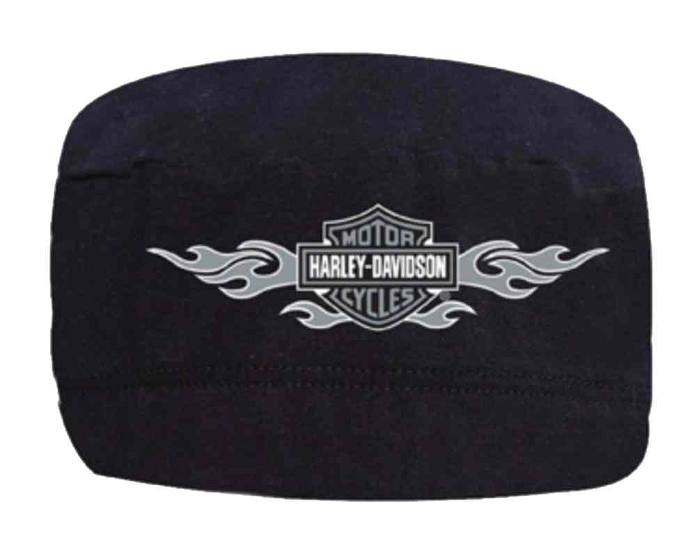 Harley-Davidson Men's Skull Cap, Tribal Bar & Shield Flames, Black SK11630 - Wisconsin Harley-Davidson