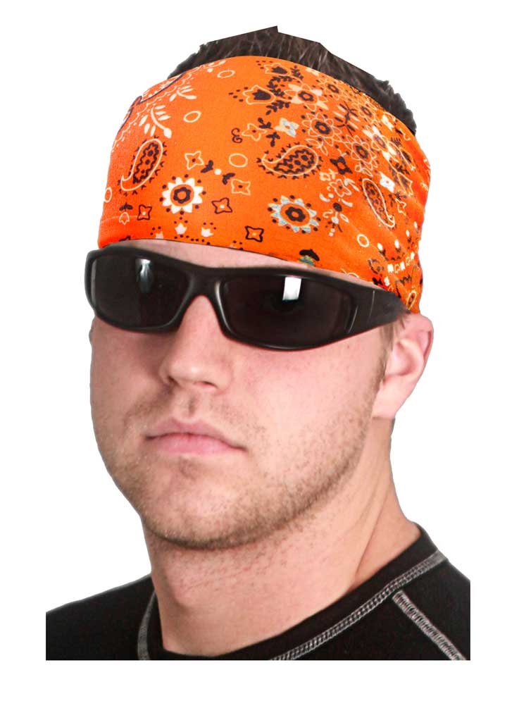 That's A Wrap Unisex Biker Band Bandana Orange Paisley Head Wrap. BB1216 - Wisconsin Harley-Davidson