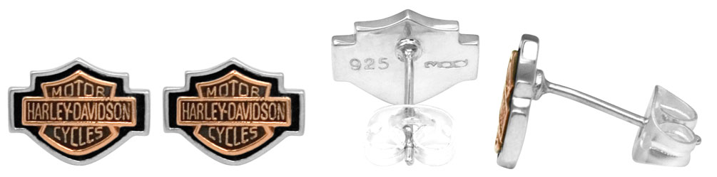 Harley-Davidson Free Shipping - Harley-Davidson Women's Copper Bar & Shield Cameo Post Earrings HDE0261 - Free Shipping on many products plus Orders Over $99