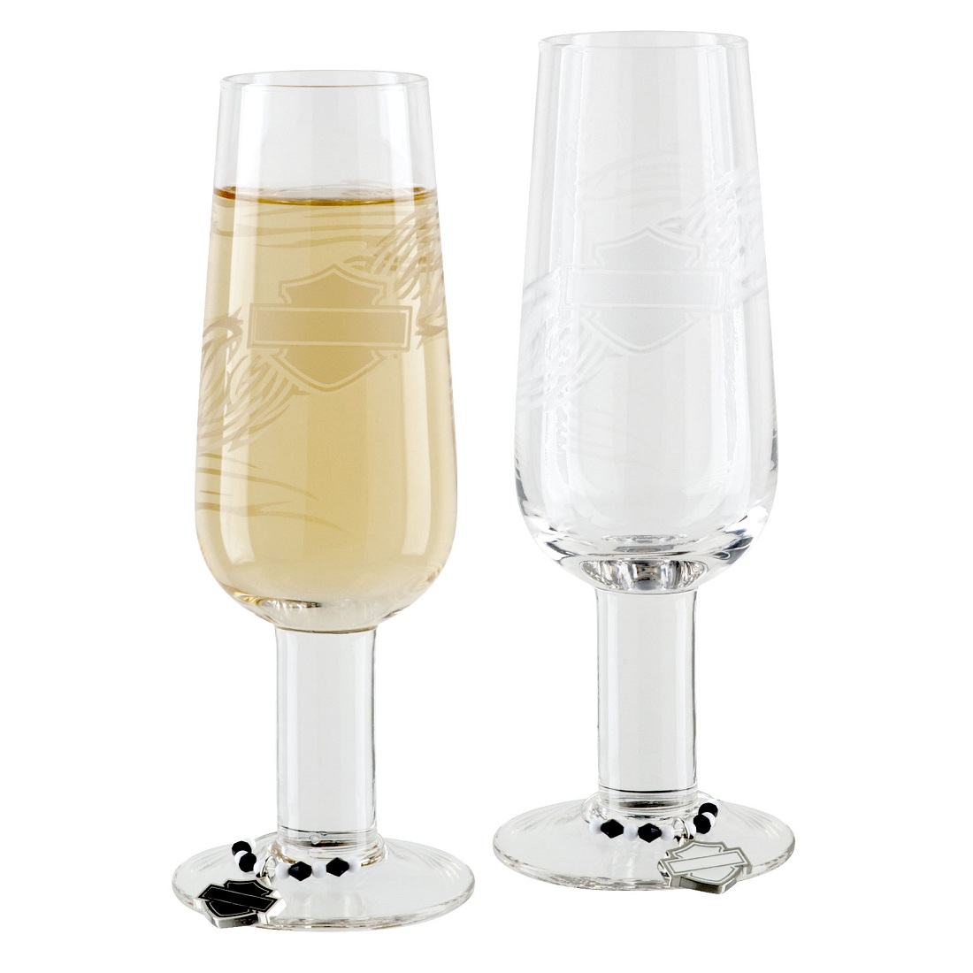 Harley-Davidson Tribal Champagne Flute Set - 2 Glasses HDL-18739 - Wisconsin Harley-Davidson