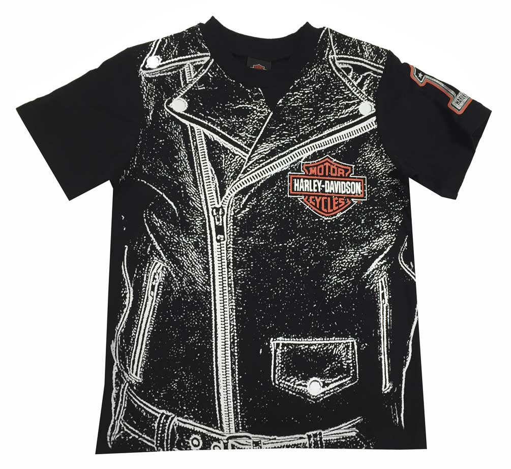 Harley-Davidson Little Boys' Jersey Tee Zipper Graphic T-Shirt, Black 1082531 - Wisconsin Harley-Davidson