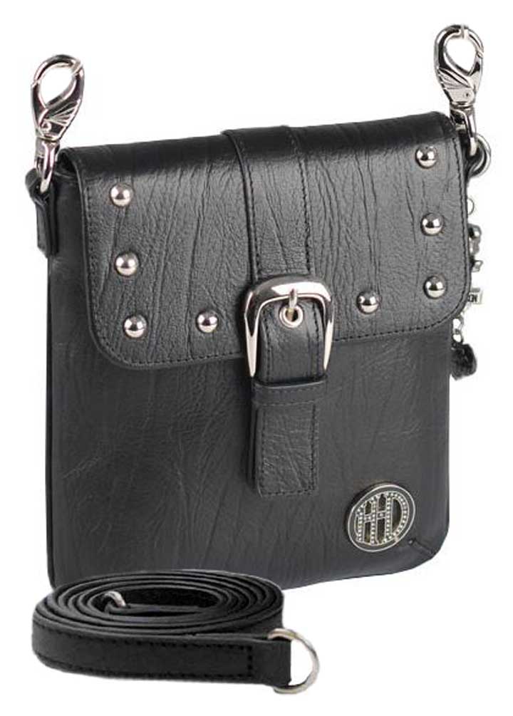 Harley-Davidson® Women's Hip Bag, Minimalist Black Leather Purse ...