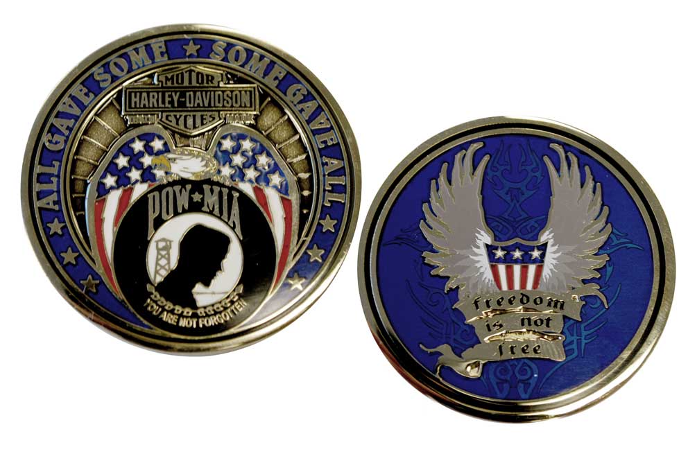 Harley-Davidson Freedom Is Not Free POW MIA Challenge Coin 1.75 Inch 8003012 - Wisconsin Harley-Davidson