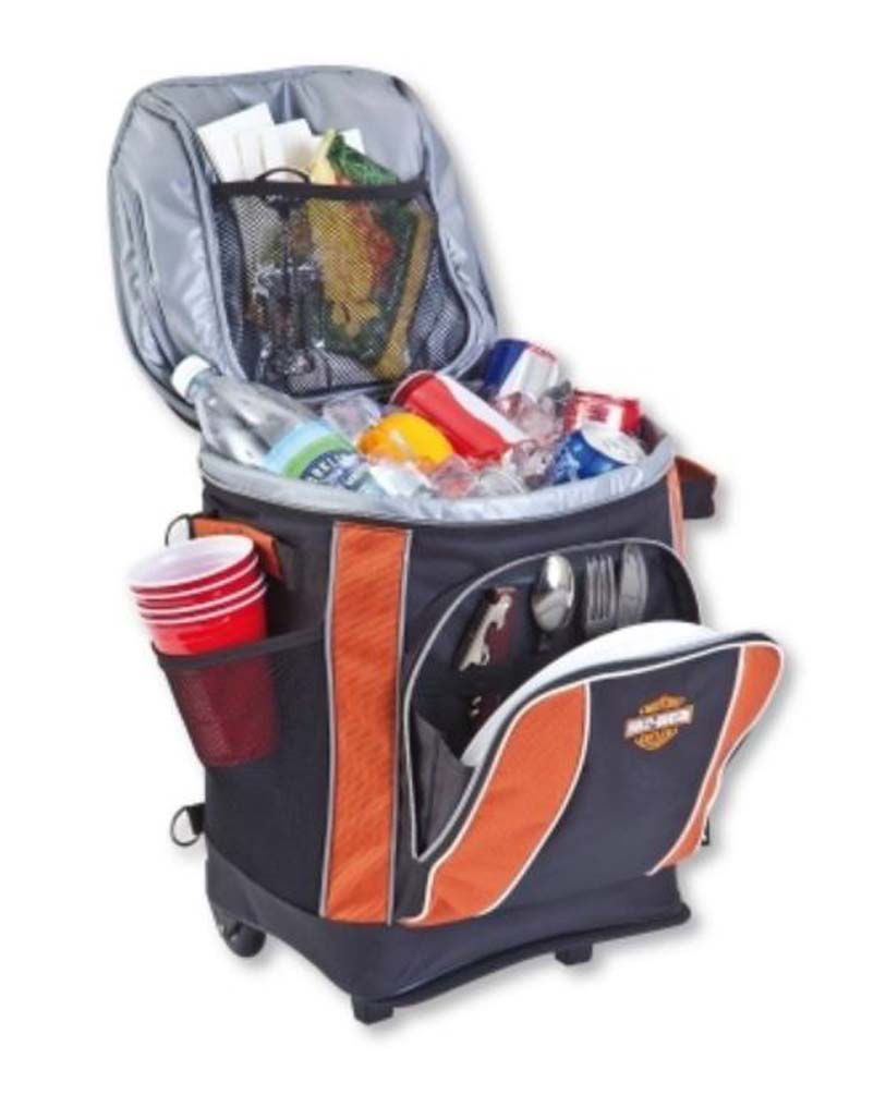 Harley-Davidson Bar & Shield Wheeling Cooler Black & Orange 99302 - Wisconsin Harley-Davidson