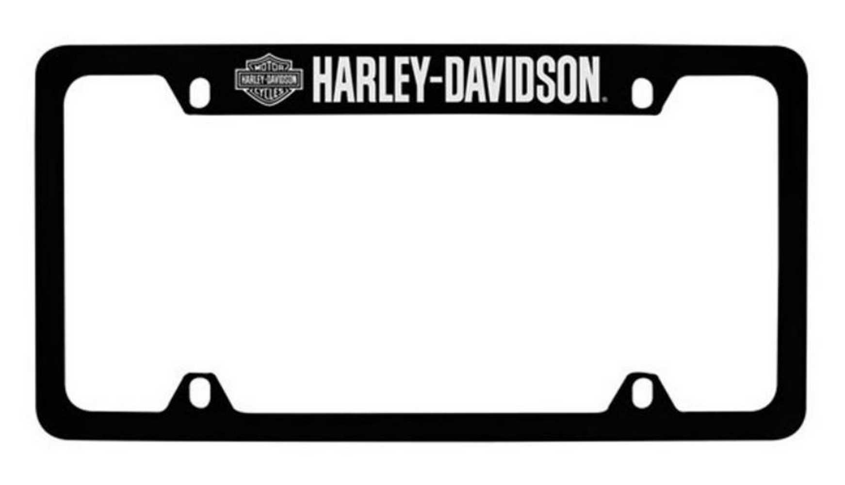 Harley-Davidson Bar & Shield H-D Script License Plate Frame Black HDLFZK18-U - Wisconsin Harley-Davidson