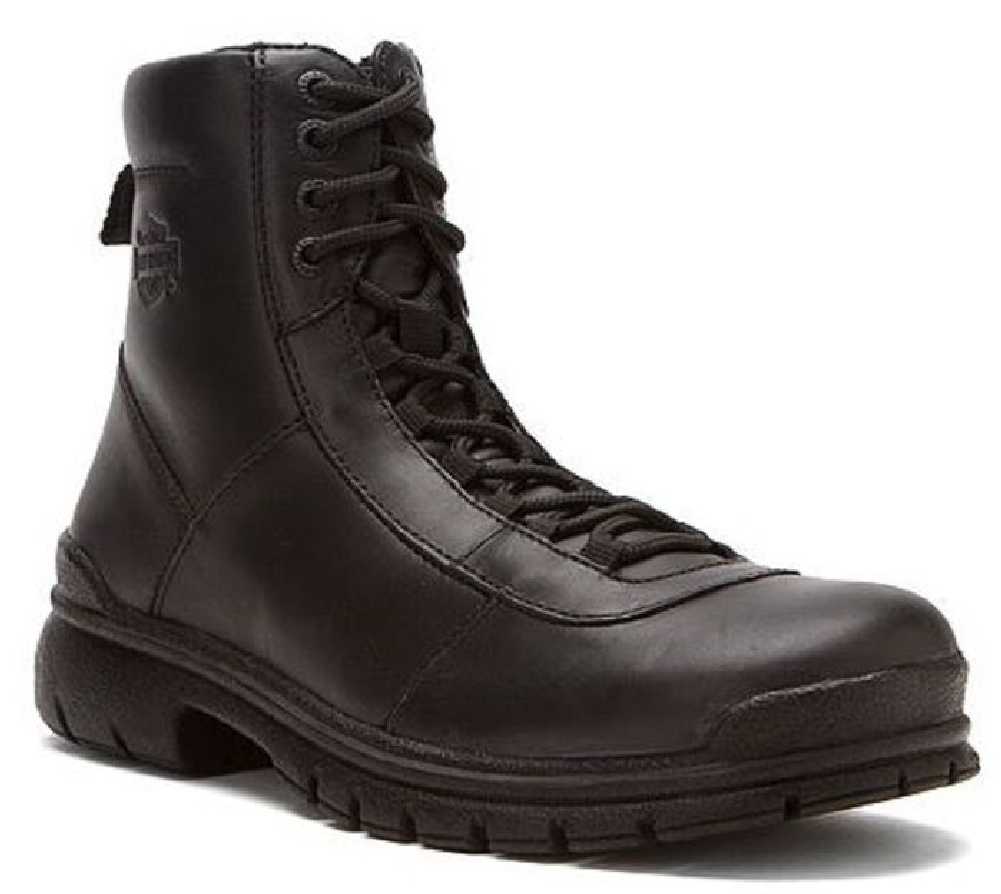 Harley-Davidson Men's Slash Black Leather Boots, 6-in Shaft, 1-in Heel D93062 - Wisconsin Harley-Davidson