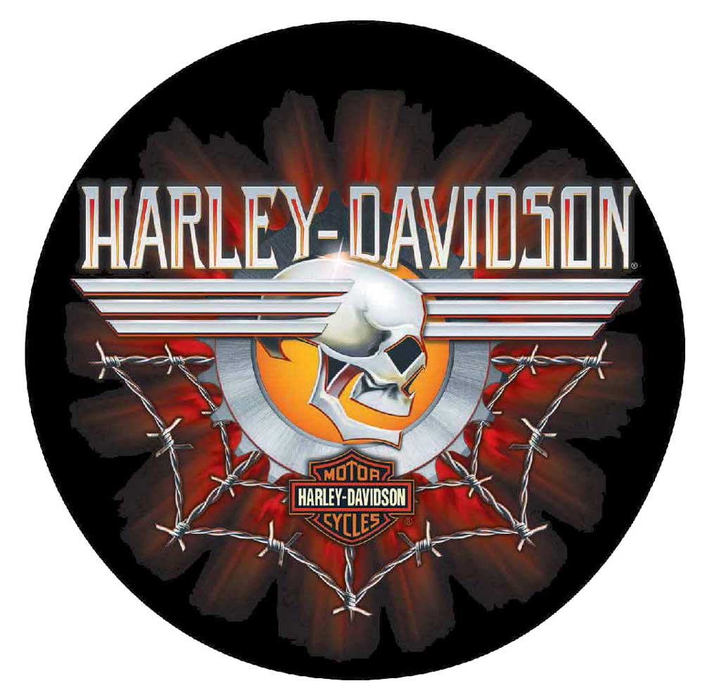 Harley-Davidson Gearhead Skull Tin Metal Sign 14 Inch Round 2010471 - Wisconsin Harley-Davidson