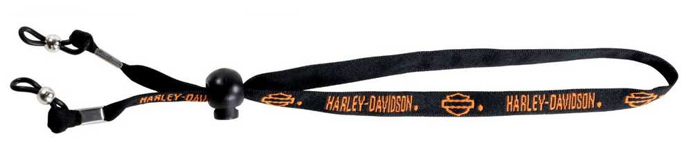 Harley-Davidson Men's Croakie, Orange Bar & Shield Logos, Black HDL B&S - Wisconsin Harley-Davidson