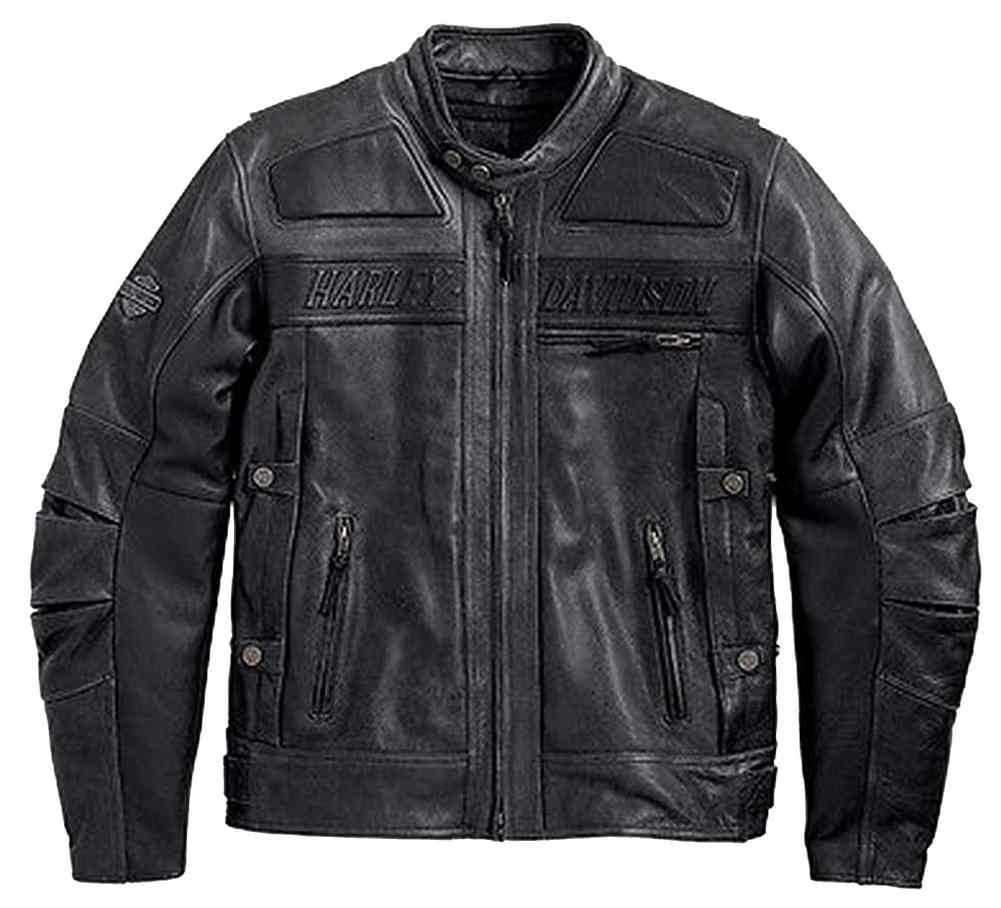 Harley-Davidson Men's 3 Vent STEALTH Distressed Black Leather Jacket. 97033-15VM - Wisconsin Harley-Davidson