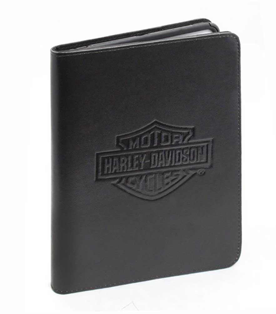 Harley-Davidson iPad Mini Folio, 3 in 1 Embossed Bar & Shield Case, Black 07493 - Wisconsin Harley-Davidson