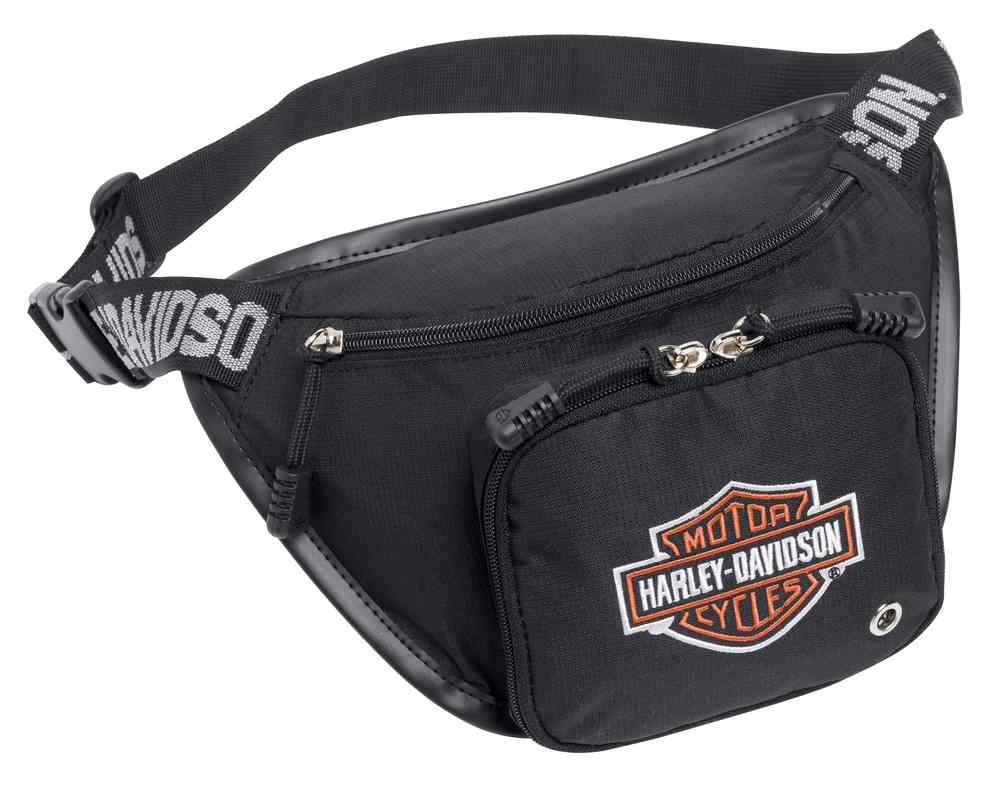 Harley-Davidson Nylon Logo Belt Bag Motorcycle, Black/Orange/White. 9429-16VM - Wisconsin Harley-Davidson