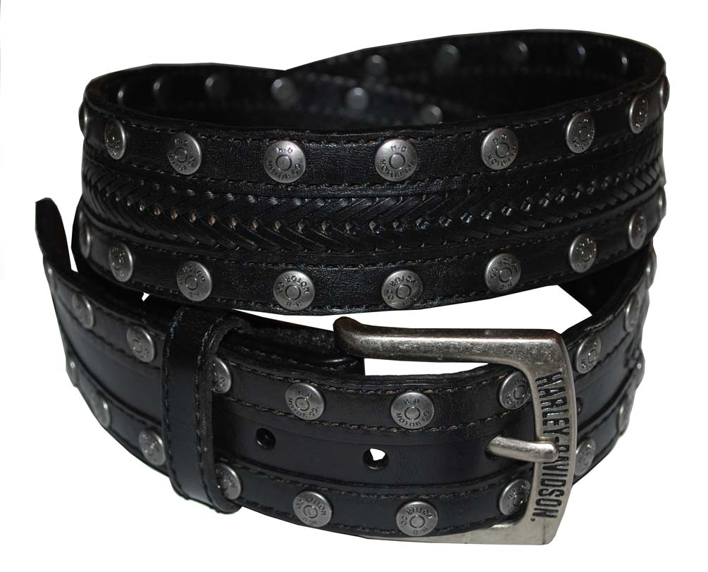 Harley-Davidson Mens Slick Leather Belt HDMBT10018 - Wisconsin Harley-Davidson
