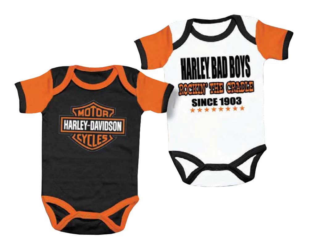 Harley Davidson Baby Boys Cradle Creeper Set 2 Pack White