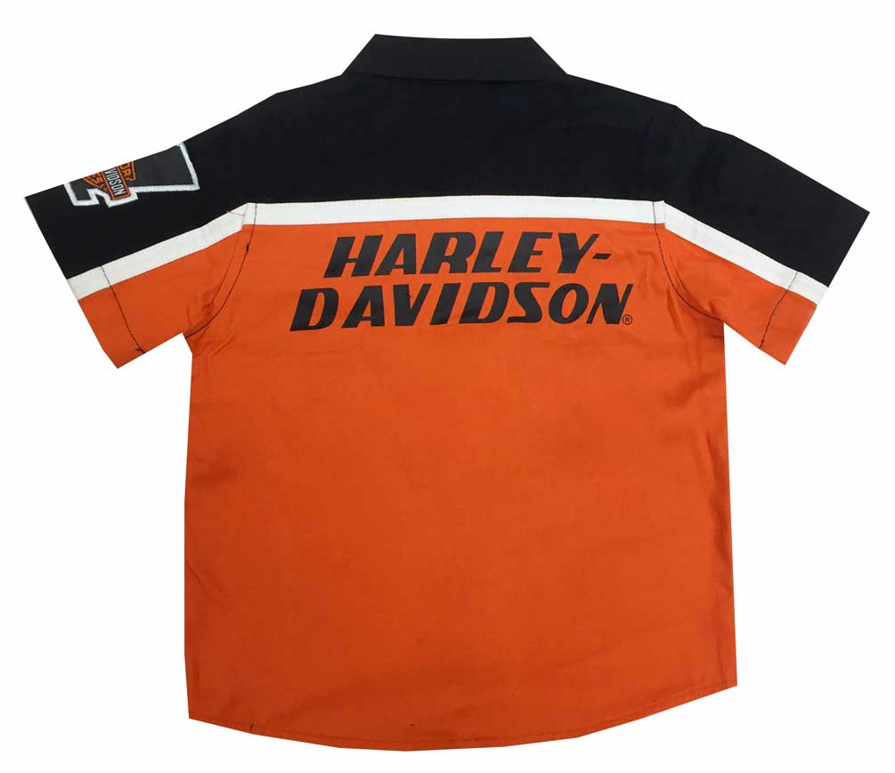 Harley-Davidson Free Shipping - Harley-Davidson Little Boys' Button Front Twill Shop Shirt Orange/Black 1072527 - Free Shipping on many products plus Orders Over $99