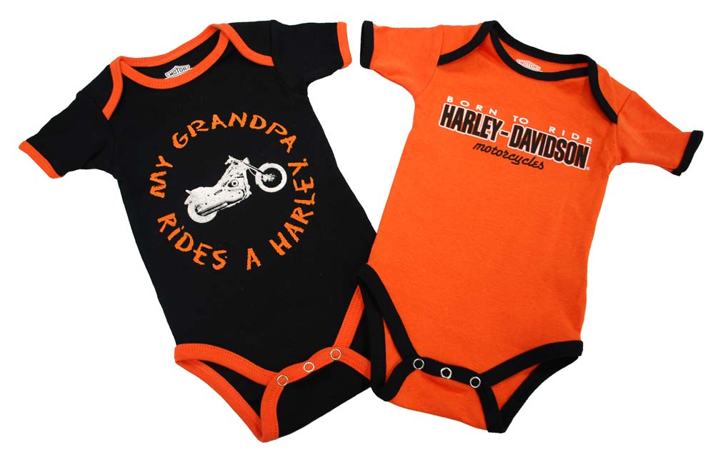 Harley Davidson Baby Boys Grandpa Rides A Harley Creeper 2 Pack