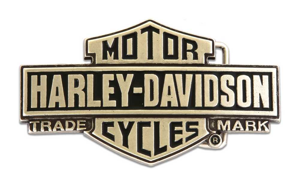Harley-Davidson Mens Belt Buckle Trademark Chrome HDMBU10077 - Wisconsin Harley-Davidson