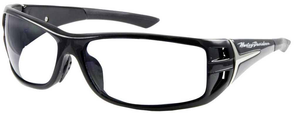 Harley-Davidson Men's Sun Kickstart Sunglasses BLK Frame/Clear Lens HDV007BLK-22 - Wisconsin Harley-Davidson