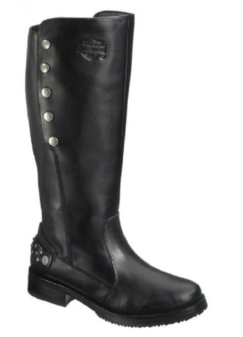 Harley-Davidson Women's Mollie Black Leather Boots, Shaft Height: 14-Inch D83555 - Wisconsin Harley-Davidson
