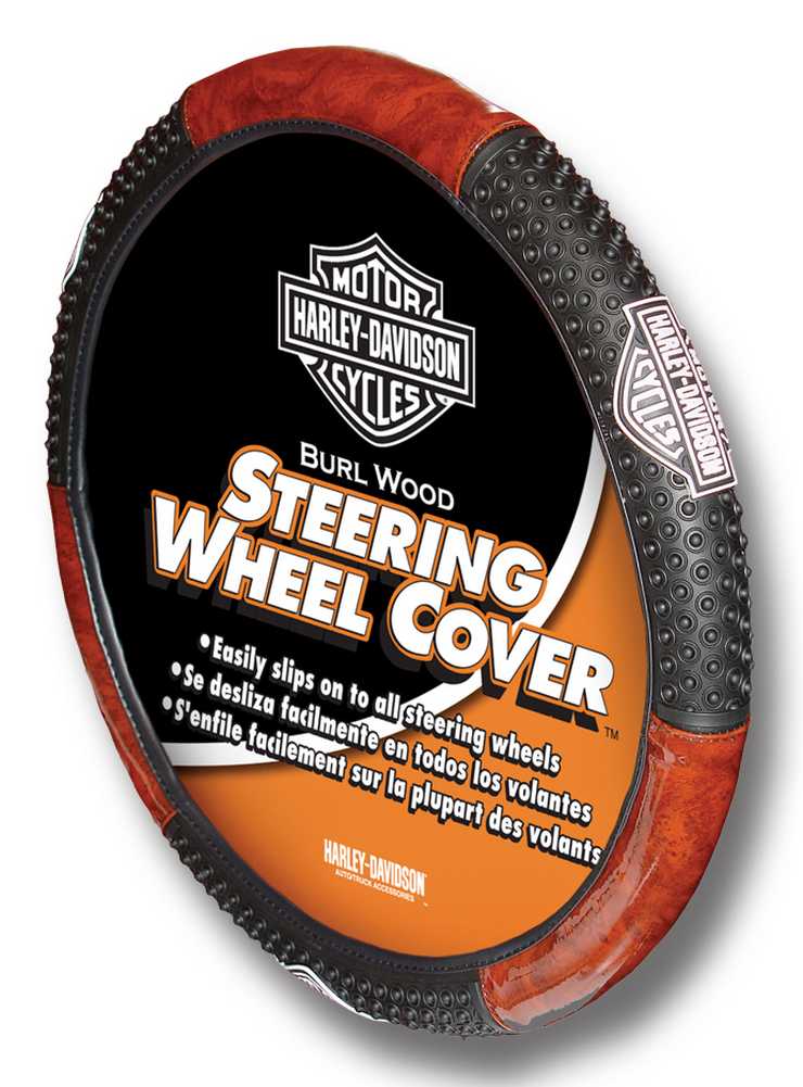 Harley-Davidson Burl Wood Bar & Shield Steering Wheel Cover P6462 - Wisconsin Harley-Davidson