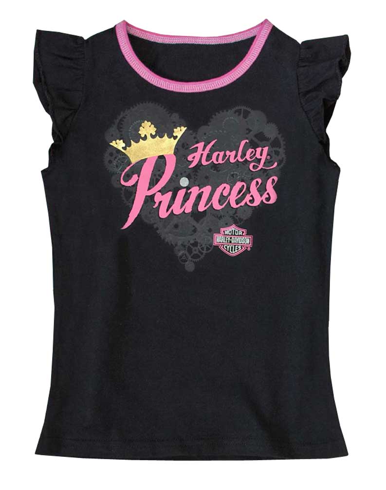 Harley Davidson Little Girls Harley Princess Jersey Tee Black