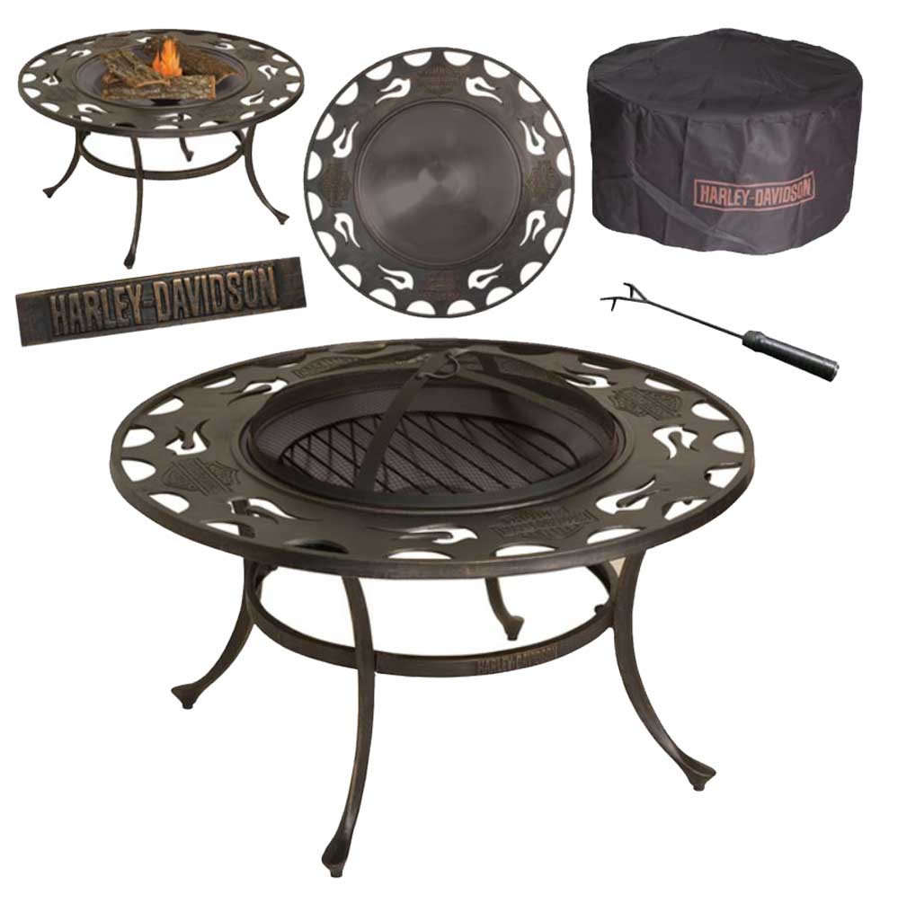 Harley-Davidson Free Shipping - Harley-Davidson Bar & Shield Low Profile Fire Pit 24 in Cast Iron Bowl HDL-10058 - Free Shipping on many products plus Orders Over $99