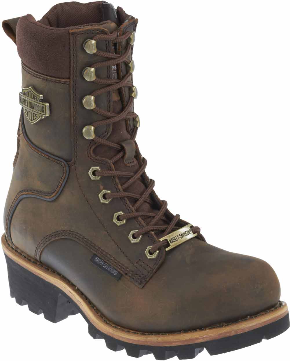 Harley-Davidson Men's Tyson 7.5-Inch Brown Logger Style Motorcycle Boots D96100 - Wisconsin Harley-Davidson