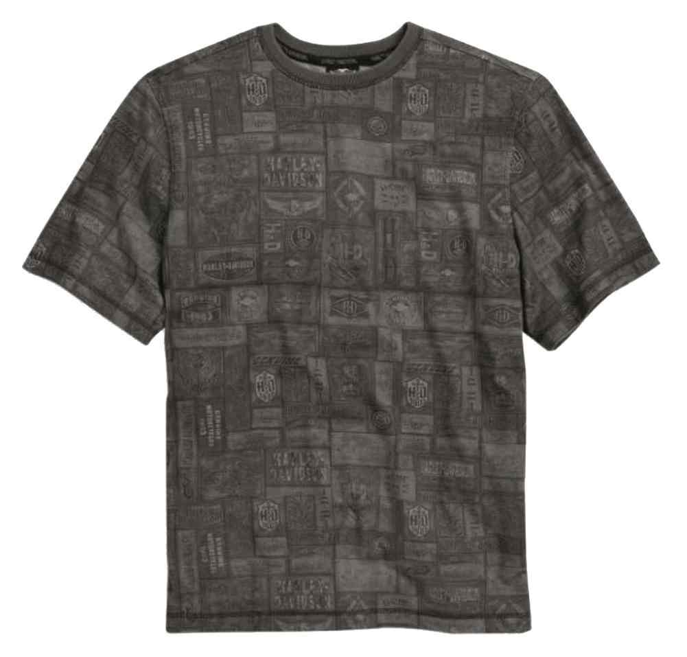 Harley-Davidson Men's Tonal Allover Print Short Sleeve T-Shirt, Black 96099-16VM - Wisconsin Harley-Davidson