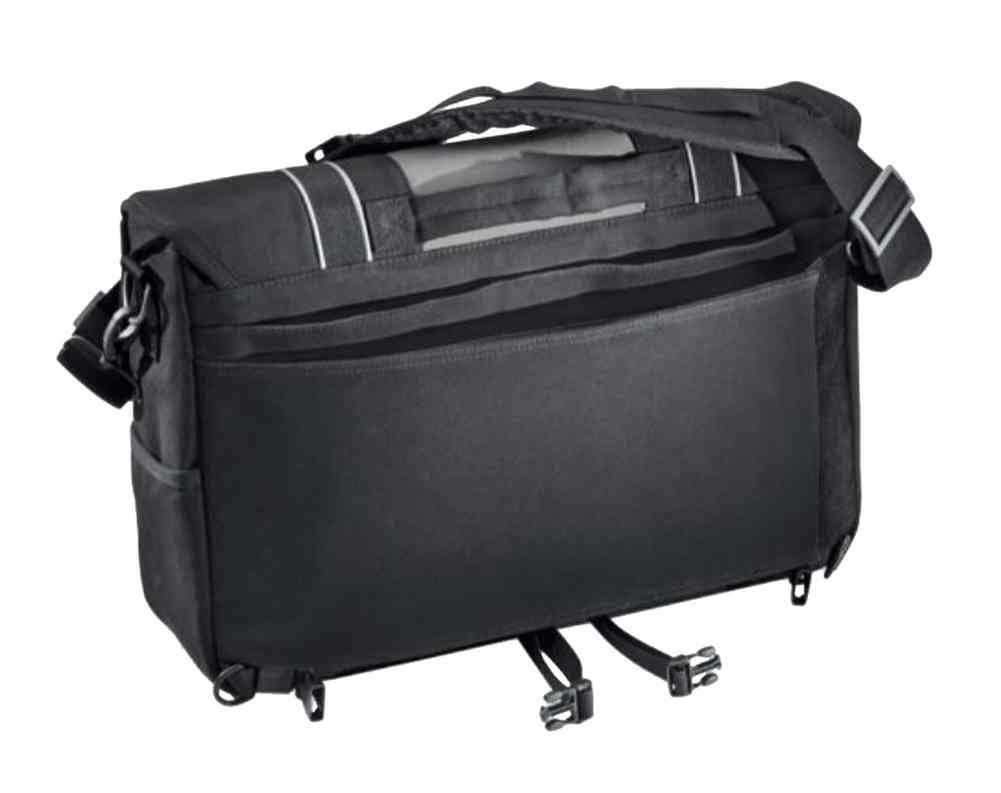 Harley-Davidson HDMC Messenger Bag, Water-Resistant, Black/Silver 93300099 - No Hassle Returns at Wisconsin Harley