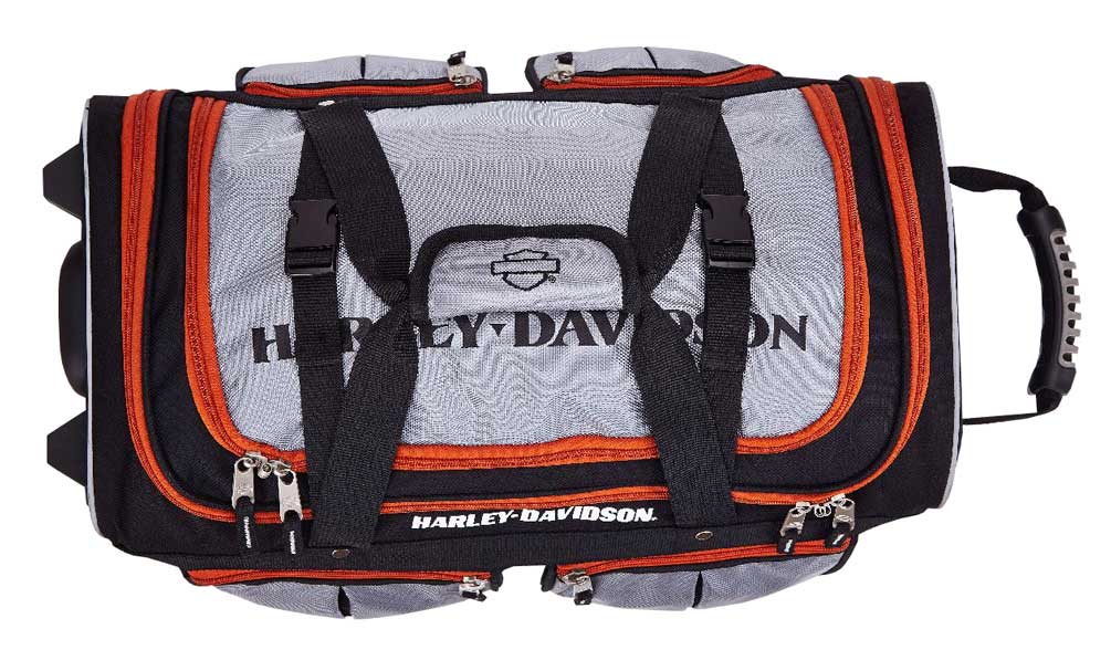 Harley-Davidson 34 inch 15-Pocket Wheeling Duffel Bag, Silver/Black 99534 - Largest Selection of Harley-Davidson Products