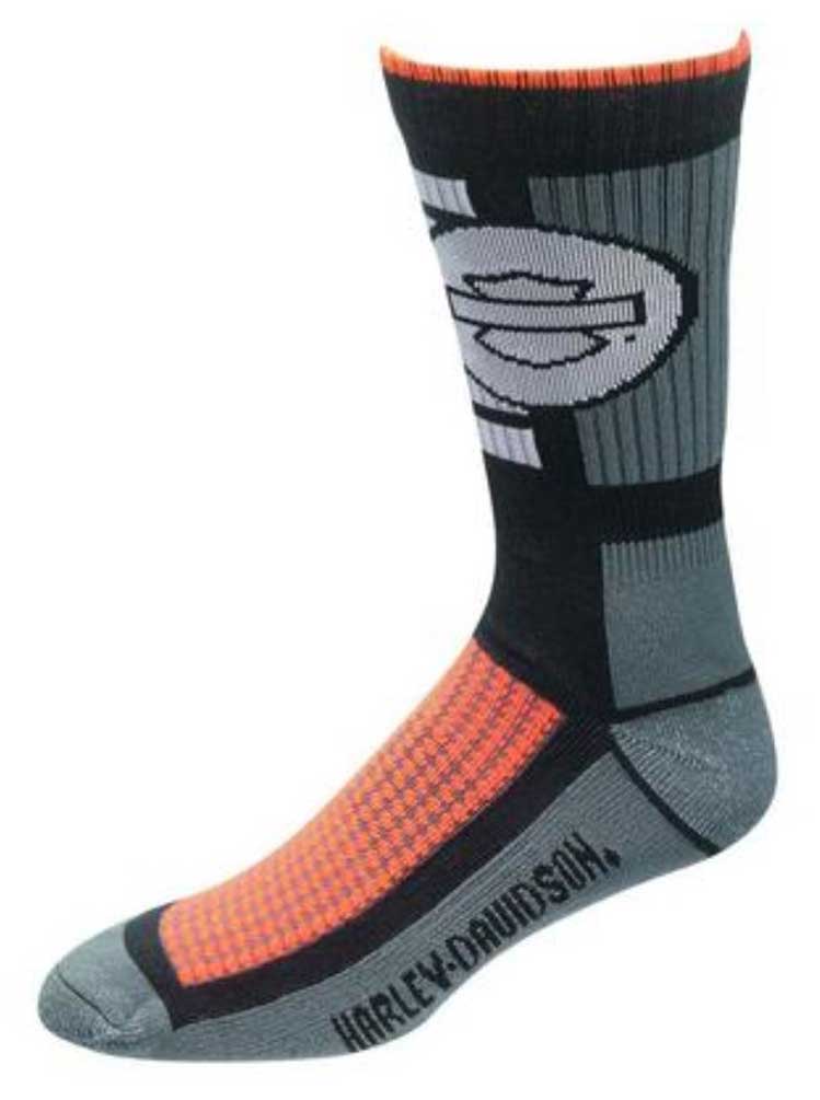 Harley-Davidson Wolverine Men's CoolMax Wicking Riding Socks, Gray D99085370-020 - Wisconsin Harley-Davidson