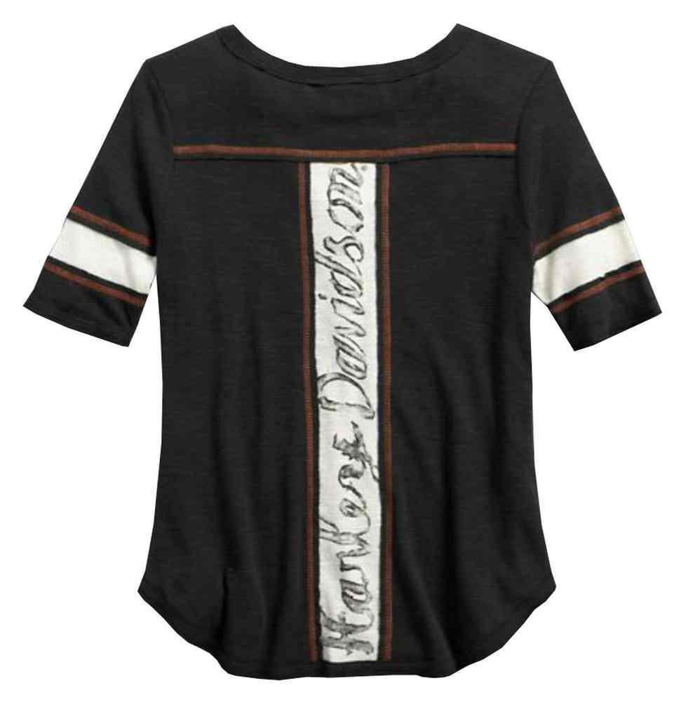 Harley-Davidson Free Shipping - Harley-Davidson Women's Colorblocked Elbow Length Henley Tee, Black 96291-16VW - Free Shipping on many products plus Orders Over $99