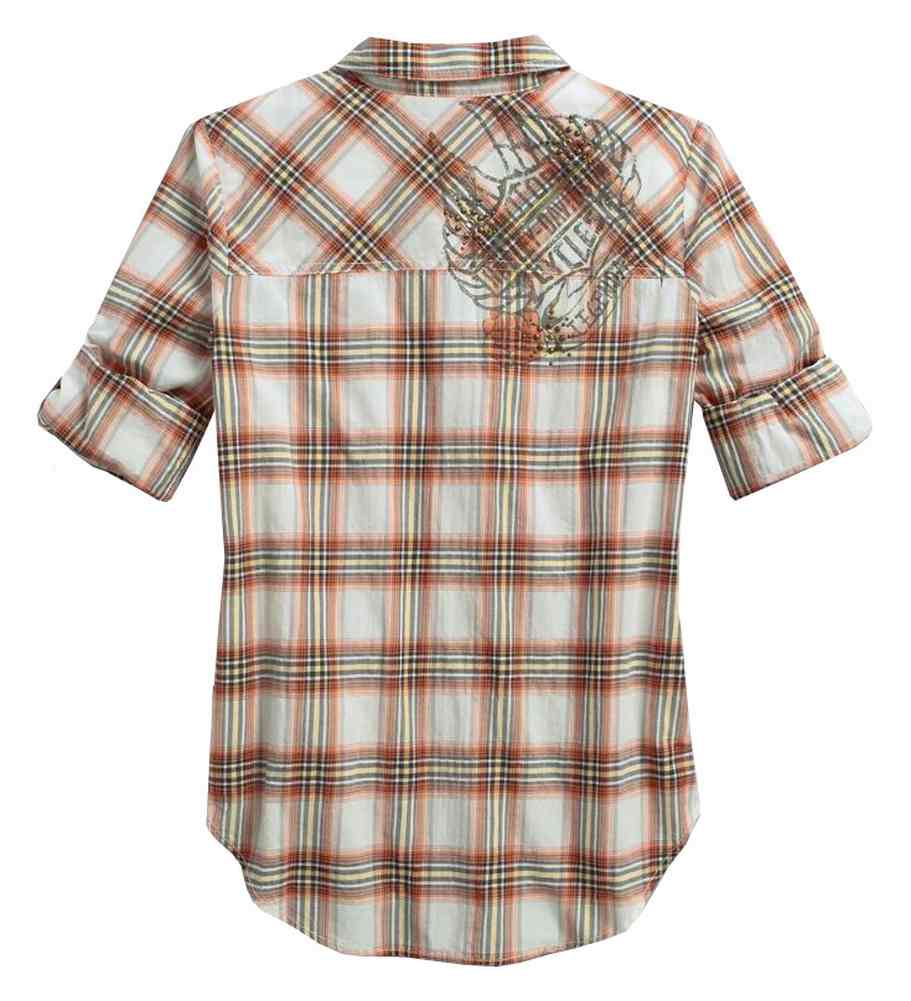 Harley-Davidson Free Shipping - Harley-Davidson Women's Convertible Roll-Tab Sleeves Plaid Shirt 96294-16VW - Free Shipping on many products plus Orders Over $99