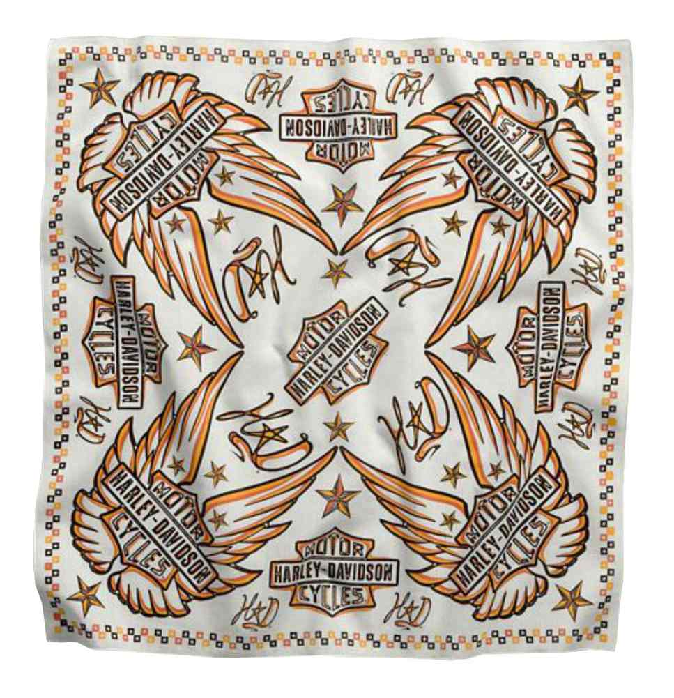 Harley-Davidson Free Shipping - Harley-Davidson Women's Multi-Wing Cotton Bandana, 22 x 22 in, White 97896-16VW - Free Shipping on many products plus Orders Over $99