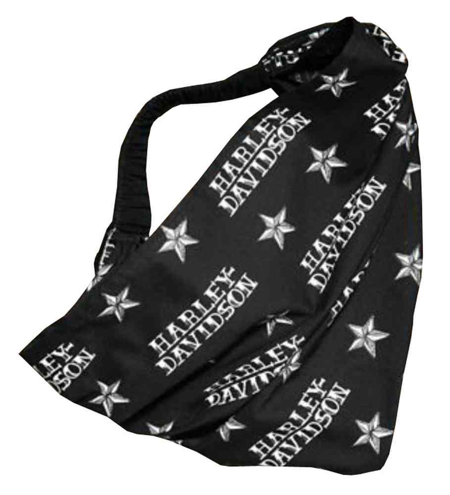 Harley-Davidson Women's Allover Print Star Woven Headwrap, Black 97895-16VW - Wisconsin Harley-Davidson