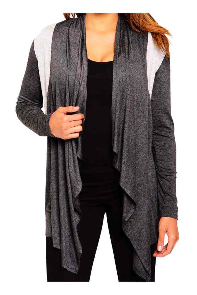 Harley-Davidson Women's Tribal Wings Long Sleeve Open Front Cardigan, Charcoal - Wisconsin Harley-Davidson