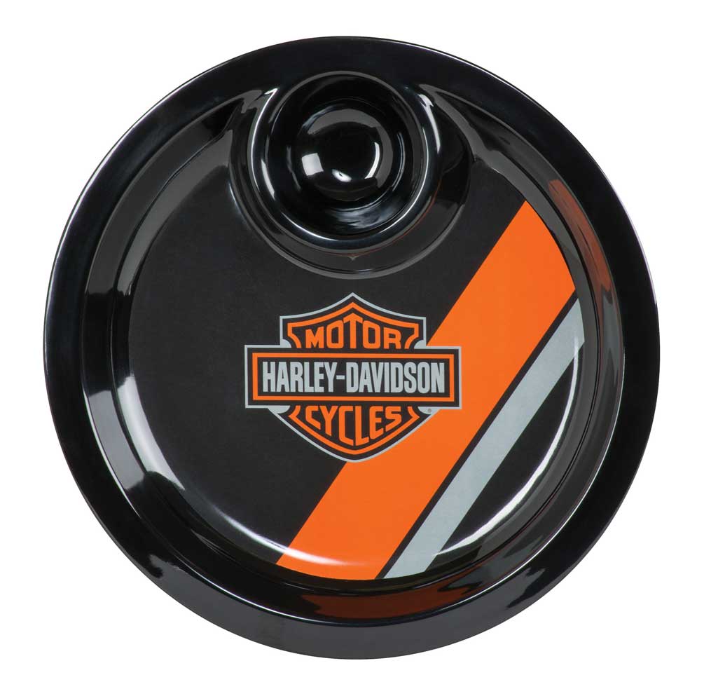 Harley-Davidson® Bar & Shield Two-in-One Chip & Dip Tray, Black